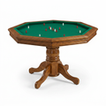3-in-1 Poker Table Crafted for Ultimate Game Rooms, Birch Hardwood, Antique Oak Finish, Dining Conversion