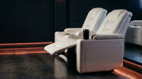 35.3" Wide Modern Faux Leather Power Home Theater Individual Seat with USB & Dual Cup Holders&Arm Storage — Lifestyle