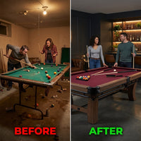 Edgewood 84 In. Pool Table with Accessories — Before & After