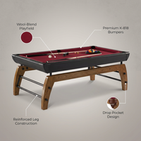 Edgewood 84 In. Pool Table with Accessories — infographic