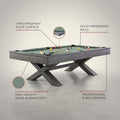 Professional Pool Table Built for Serious Players, 1-Inch Slate Surface, Wool Blend Fabric, Solid Wood Rails
