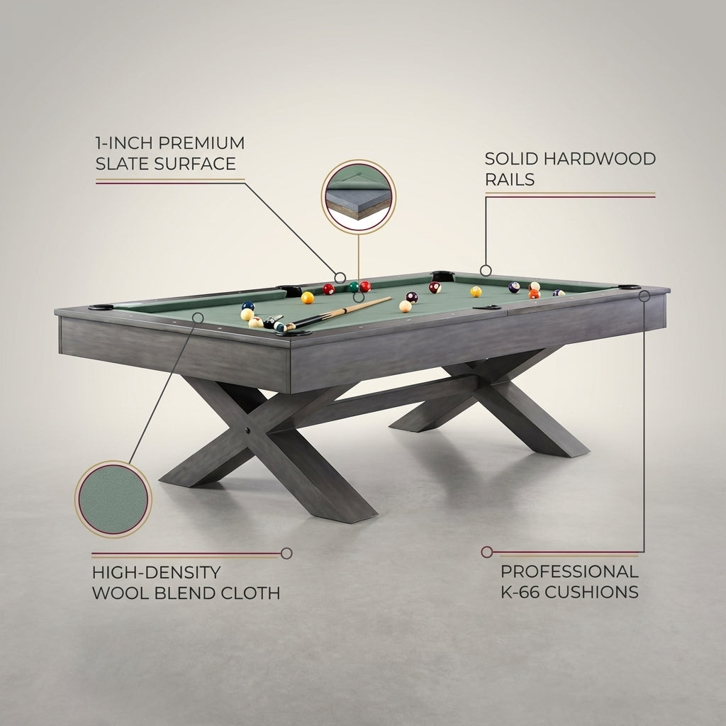 The Blake 8’ Pool Table — infographic
