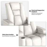Home Theater Recliner Chair Built for Movie Night Comfort, Power Reclining, USB Charging, Cup Holders