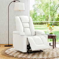 Home Theater Recliner Chair Built for Movie Night Comfort, Power Reclining, USB Charging, Cup Holders