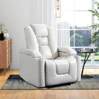 Home Theater Recliner Chair Built for Movie Night Comfort, Power Reclining, USB Charging, Cup Holders