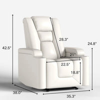 Home Theater Recliner Chair Built for Movie Night Comfort, Power Reclining, USB Charging, Cup Holders