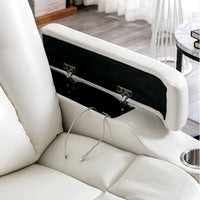 Home Theater Recliner Chair Built for Movie Night Comfort, Power Reclining, USB Charging, Cup Holders